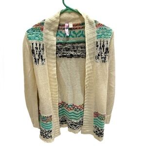 Alya Open Cardigan Lightweight Sweater Cream Bohemian Size Small